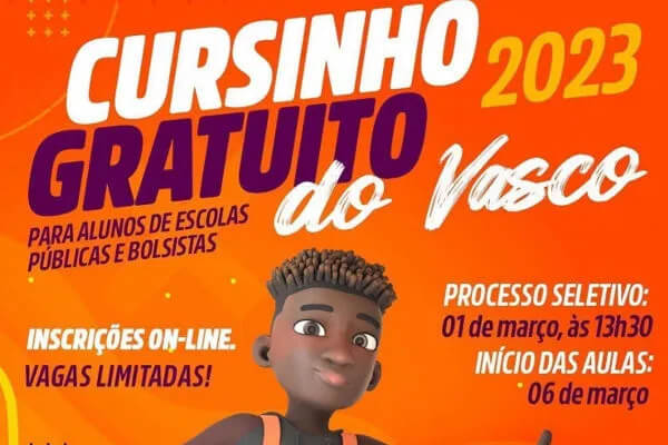 Abertas inscrições para cursinho Vasco 2023, em São José do Rio Preto (SP)